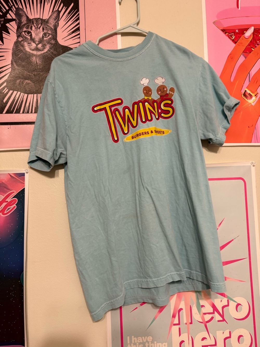 TWINS Burgers & Sweets Logo Tee - Light Blue